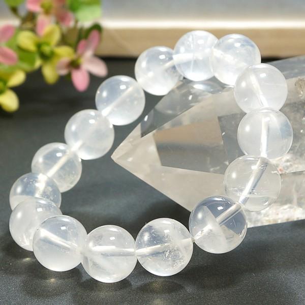 ☆ヒマラヤ水晶 K2産☆ （ムーンクォーツ）14mm ブレスレット 送料無料