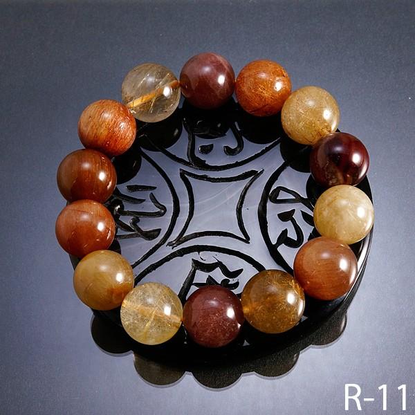 激レア カラフル ルチルクォーツ (針水晶) 14mm 丸玉 ブレスレット 