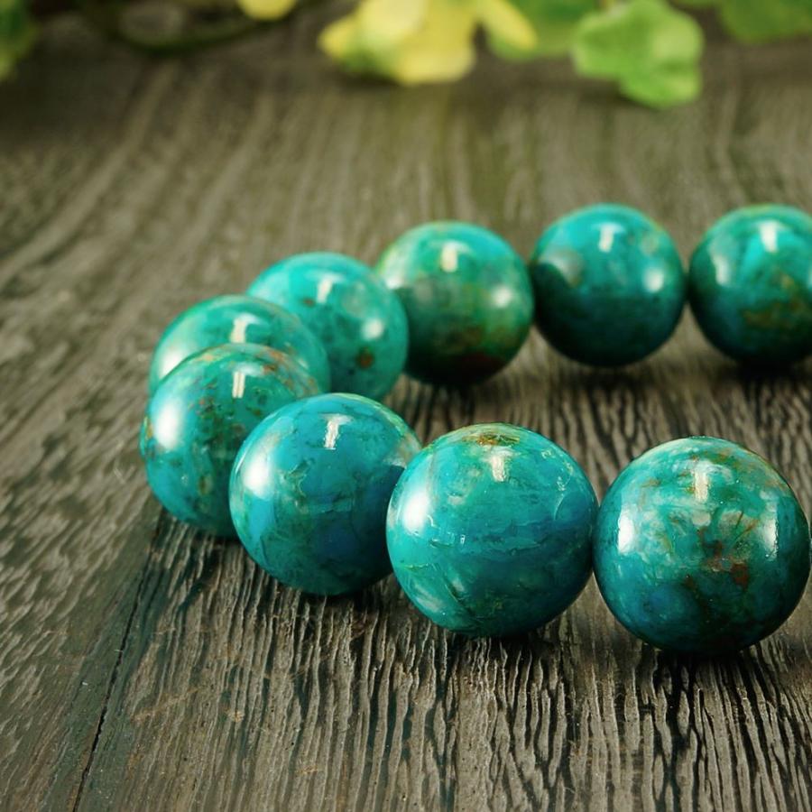 クリソコラ 鳳凰石 Chrysocolla 13.5mm ブレスレット クリソコラ 鳳凰石 Chrysocolla 13.5mm ブレスレット