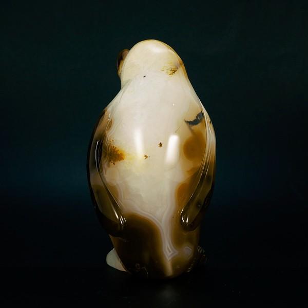 かわいい 手彫り彫刻 ペンギンの置物 重量約511g メノウ 瑪瑙 水晶 パワーストーン インテリア オブジェ 天然石の画像