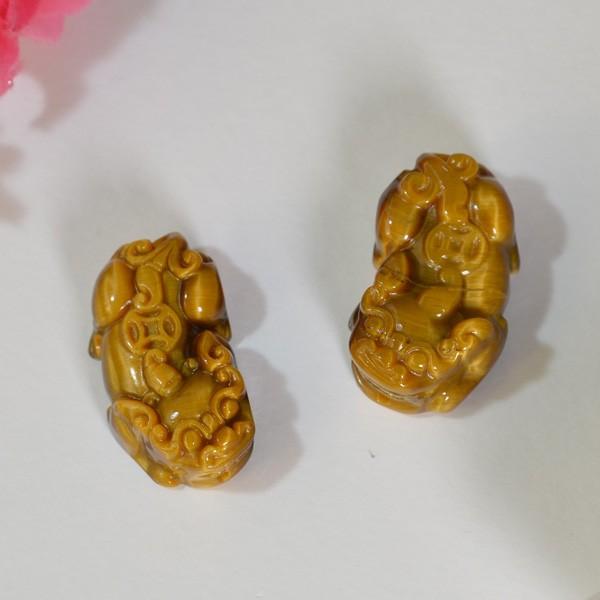 激安宣言 ゴールデンシャインオブシディアン(黒曜石) 夫婦貔貅(ヒキュウ)彫り ラウンドプレート 縦約50mm メキシコ産 geki-obG27
