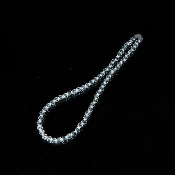 輝きが違う！ダイヤカット 5A級 天然 水晶 ネックレス φ6mm ワンタッチ