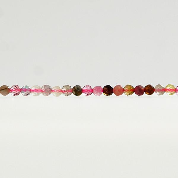 ラウンドカット カラフルトルマリン 2mm 一連 天然石 パワーストーン