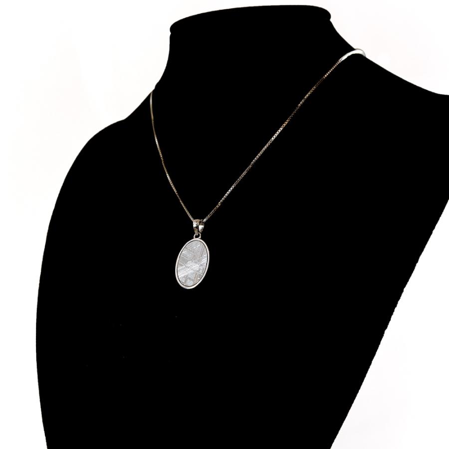 ナミビア産 ギベオン隕石 ペンダント ネックレス 18×12mm プラチナ