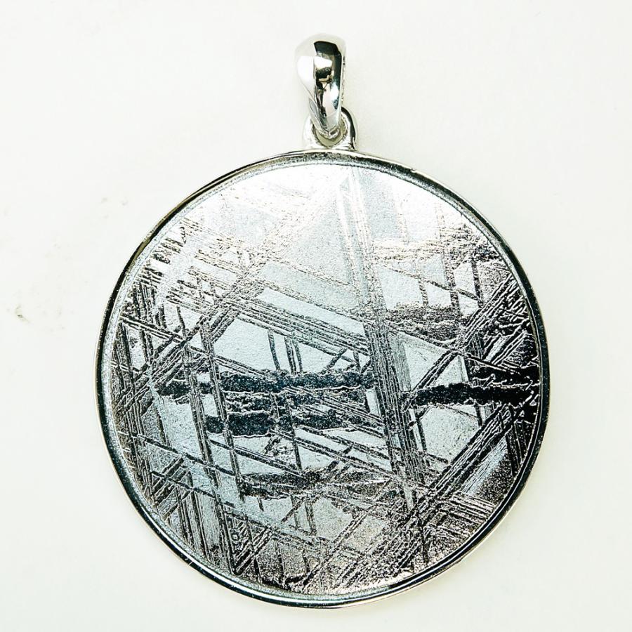 ナミビア産 ギベオン隕石 ペンダント ネックレス 30×30mm プラチナ 