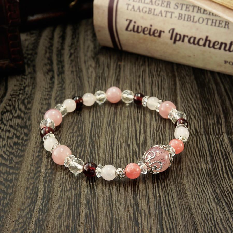 ストロベリークォーツ × インカローズ ローズクォーツ ガーネット 水晶