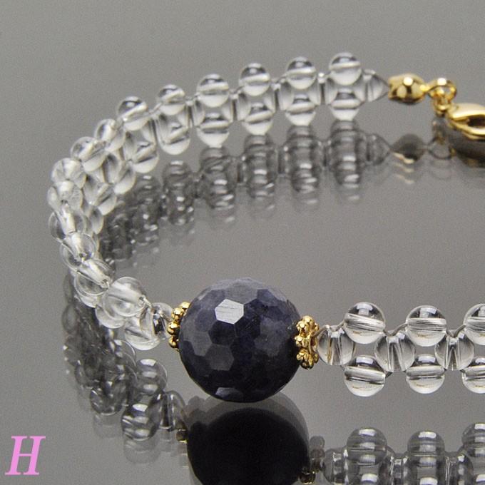 高品質天然石×小粒水晶 デザインブレスレット アクセサリー