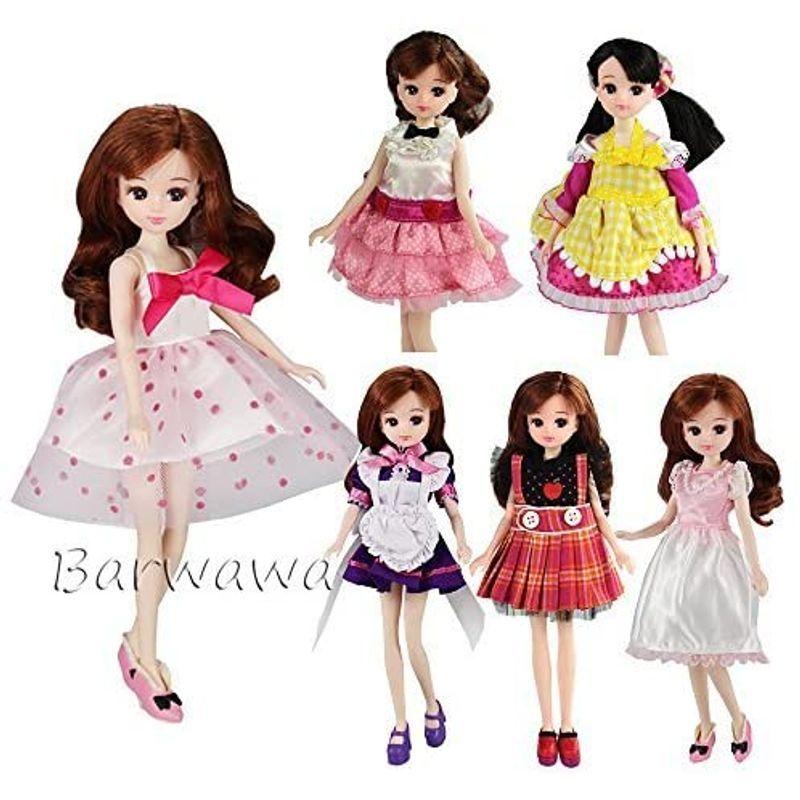 Barwa リカちゃん用服 リカちゃん人形用ドレス リカちゃん人形用 ランダム5枚服セット 人形用服 22cm人形用ドレス 手作り 可愛い 人気ブラドン