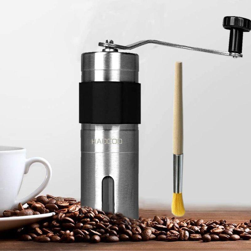 最新コレックション最新コレックションHAOCOO コーヒーミル 手動 小型 セラミックカッター ステンレス スリム 手挽き コーヒーミル ブラシ付き  アウトドア用(4.5cm' コーヒーメーカー