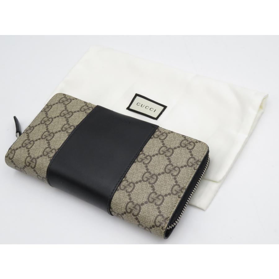 GUCCI グッチ エデン GGスプリーム ラウンドファスナー 長財布 黒 GUCCI（グッチ） GGスプリームエデン ジップアラウンドウォレット 長
