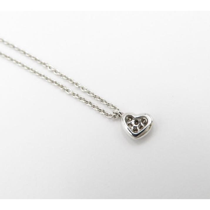 K18WG ホワイトゴールド ハートモチーフペンダント ネックレス  