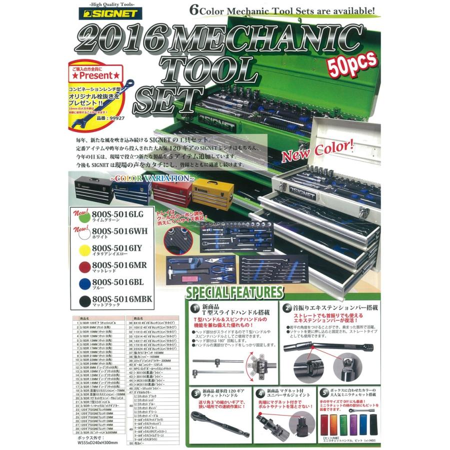 800S-5016MBK SIGNET 2016年工具セット マットブラック 黒