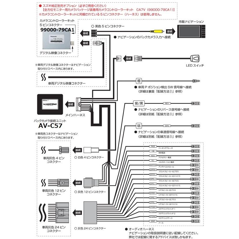AV-C57 + 99000-79CA1 バックカメラ接続ハーネス カメラコントローラー