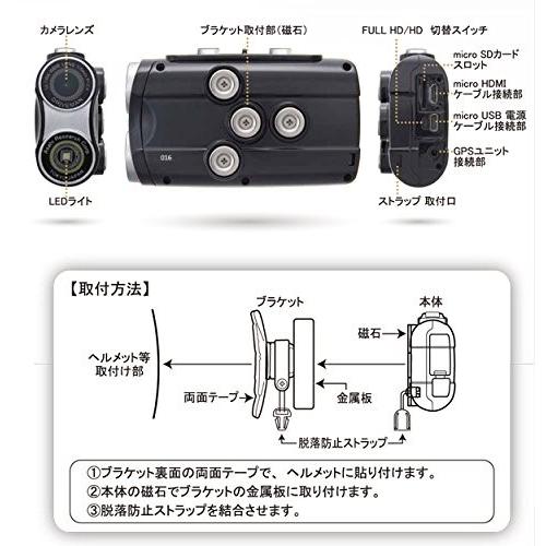 BS-8W Driveman ドライブマン バイク用ヘルメット装着型ドライブレコーダー アサヒリサーチ ホワイト 白 ドラレコ 高解像度 防塵 防水 フルHD 白バイ隊使用｜tenkomori-0071｜03