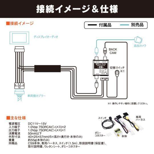 ビートソニック CS9 未使用品トヨタ ディスプレイオーディオ カメラセレクター トヨタ ディスプレイオーディオ付車にカメラをもう1台追加できる