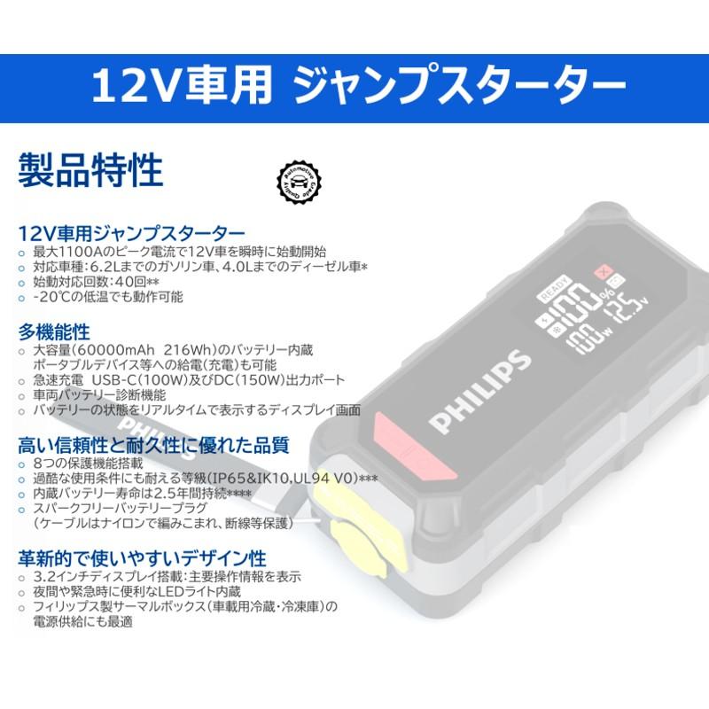 Philips（フィリップス） JS7310X1 ジャンプスターター 12V車用 最大