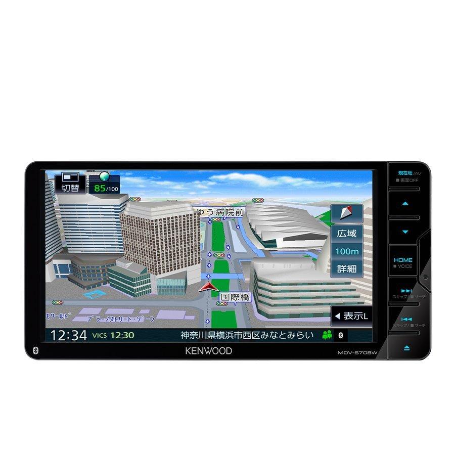 KENWOOD MDV-S708W Bluetoothカーナビ 彩速ナビ mdv-s708W ケンウッド フルセグ 7インチ 200mm ハイレゾ音源
