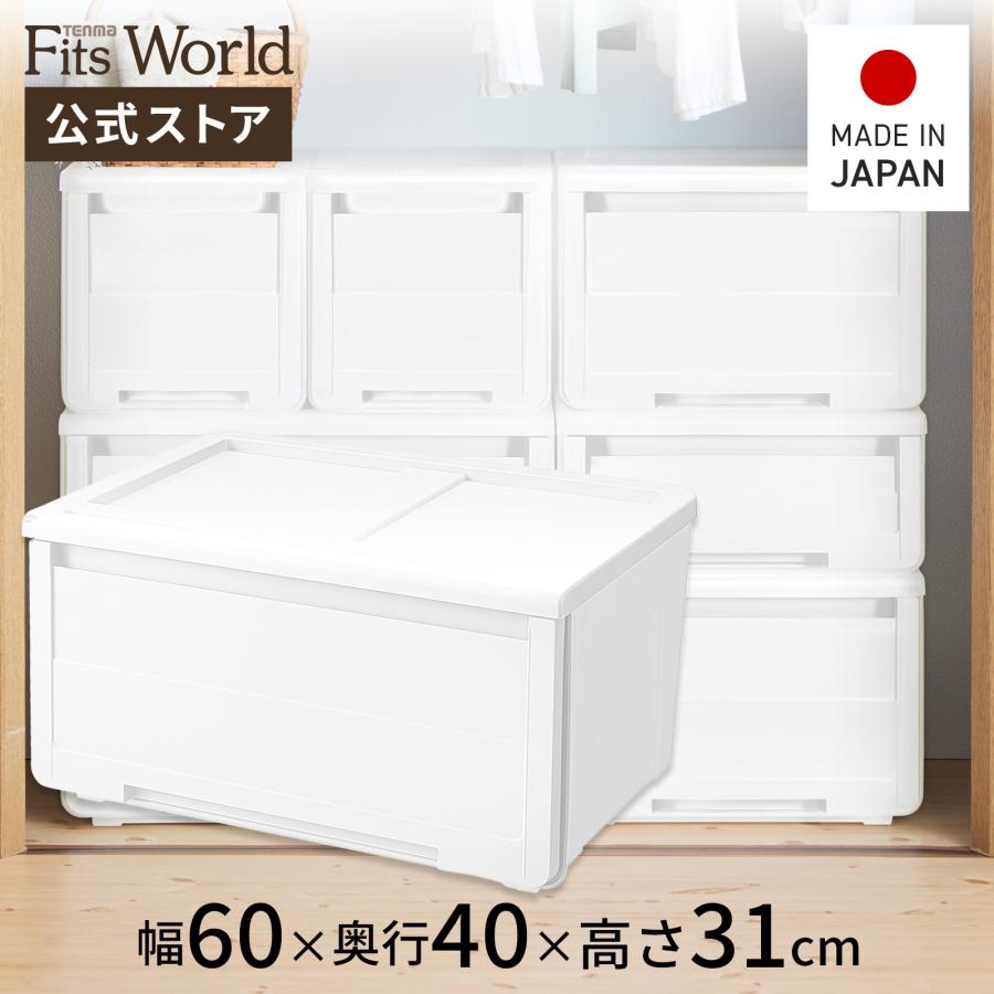 天馬 引出し収納 ＰＲＸ カバゾコ モノ ６０深型  5段セット 天馬 カバゾコ モノ 60深型 衣装ケース 幅60×奥行40×高さ31cm ホワイト