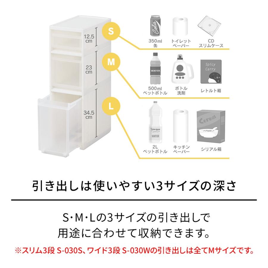 収納ケース ファビエ スキピタストッカー ワイド3段 S-030W 天馬｜tenmafitsworld｜09