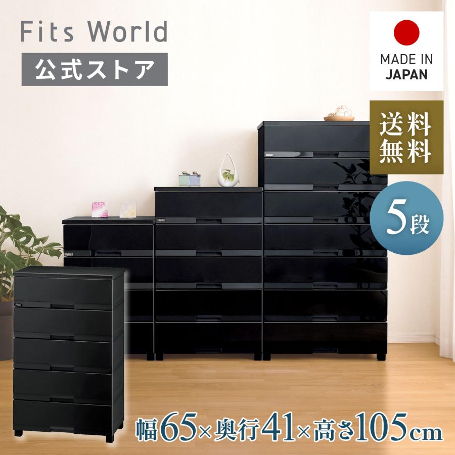 珍しい 収納ケース 衣装ケース チェスト フィッツプラス プレミアム Fp6505 5段 プレミアムブラック 天馬 50 Off Kuljic Com