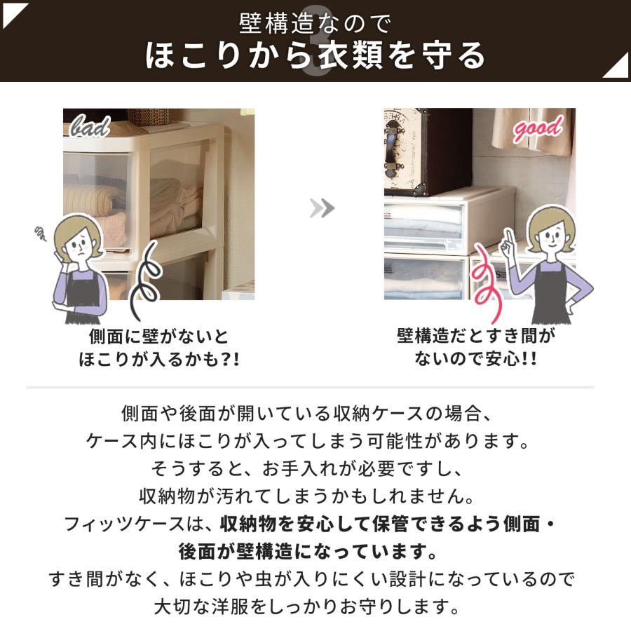 天馬 収納ケース 衣装ケース フィッツケース スリムL カプチーノ