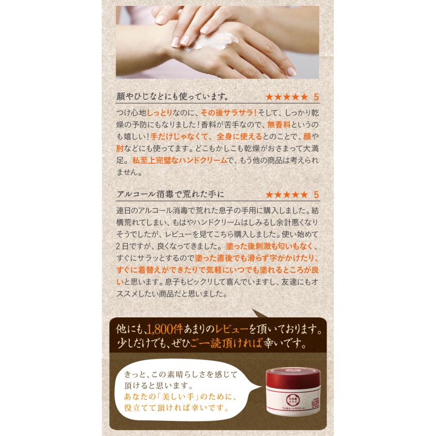 ハンドクリーム プレゼント ギフト ベタつかない 80g 人気 ランキング さらさら 女性 日本食 誕生日 無香料 手荒れ 薬局 手 乾燥 保湿 低刺激 男性 | てんまん香粧薬房 | 06