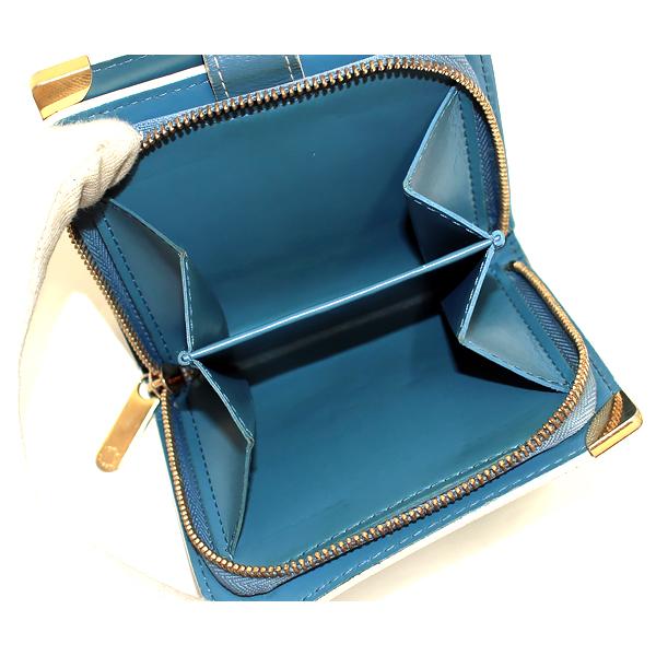 【美品】LOUIS VUITTON スハリ コンパクト・ジップ ブルー LOUIS VUITTON◇コンパクト・ジップ_スハリ_WHT/レザー/WHT/メンズ