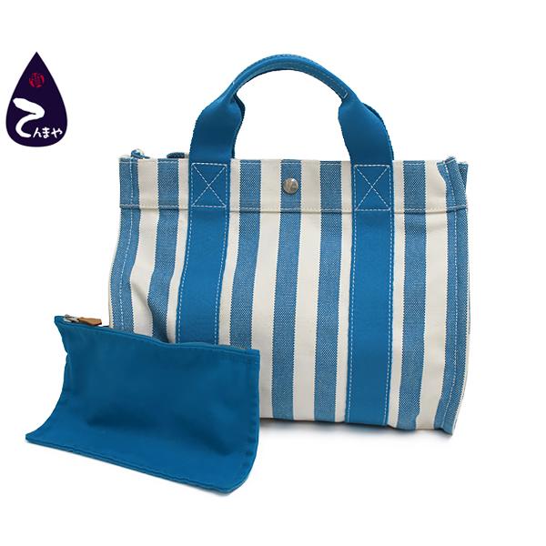 エルメスキャンバスバッグ　PM カンヌ（HERMES） 【質Shop天満屋】【美品】エルメス キャンバス