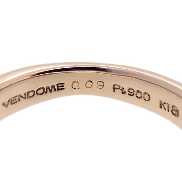 【質Shop天満屋】【仕上げ品】ヴァンドーム青山(VENDOME) Pt900/K18 ダイヤリング ファッションリング 一粒ダイヤ 0.09ct 約4.4g 約8号｜tenmaya78｜07