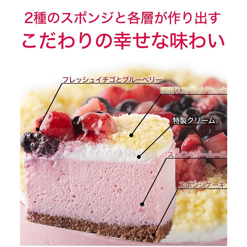 ストロベリームースケーキ 5号 いちご ホールケーキ ムース 国産 送料無料 健康日和 ヤフー店 通販 Yahoo ショッピング