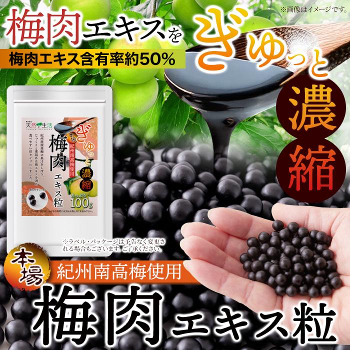 ☆ 梅肉エキス 粒 100g 約2か月分 紀州南高梅 サプリ 梅の力 梅粒