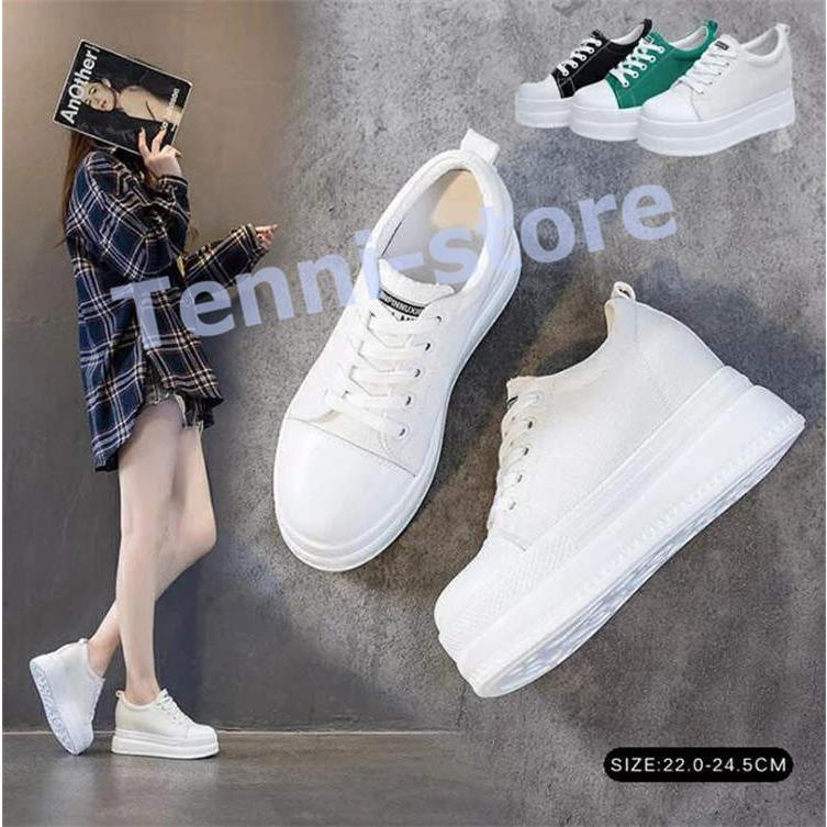 スニーカー レディース インヒール 厚底スニーカー ローカット 厚底 フラットスニーカー ヒール8cm インヒール スニーカー レースアップ Wshoese てんいストア 通販 Yahoo ショッピング