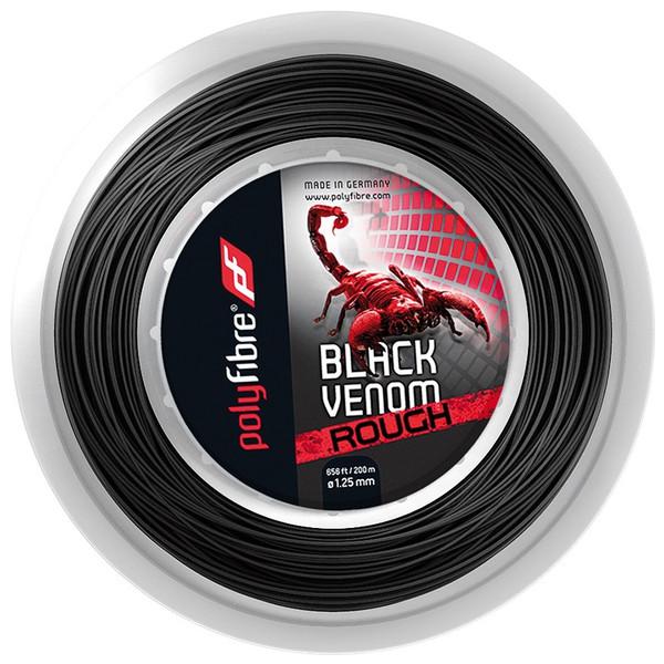 ポリファイバー ブラックヴェノム ラフ（1.25mm / 1.30mm）200mロール 硬式テニスガット ポリエステルガット POLYFIBRE BLACK VENOM ROUGH 200m