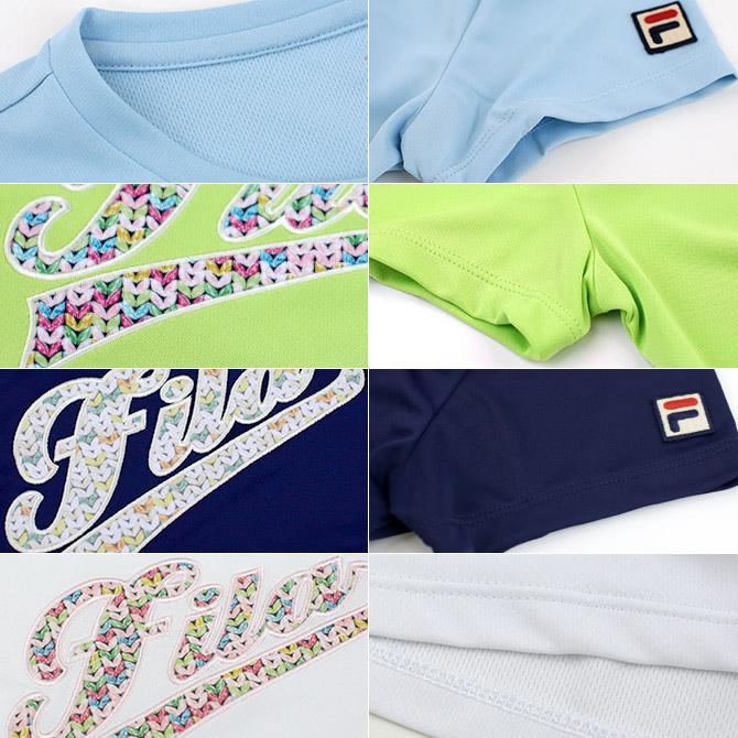 FILA フィラ テニスウェア レディス アップリケTシャツ VL2808 FILA フィラ テニスウェア レディス アップリケTシャツ VL2808