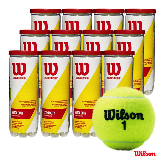 ウイルソン Wilson テニスボール CHAMPIONSHIP EXTRA DUTY （チャンピオンシップ エクストラデューティー） 3球入 1箱（ 12缶/36球） WRT100101W :wil-baxp-wrt100101w:テニスジャパン!店 通販 