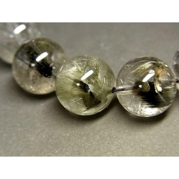 パワーストーン 天然石 大粒 プラチナルチル ルチルクォーツ 水晶 ブレスレット 13〜13.5mm PTRB52 【Felistone】の画像