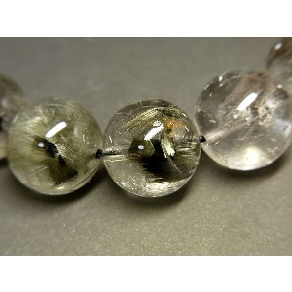パワーストーン 天然石 大粒 プラチナルチル ルチルクォーツ 水晶 ブレスレット 13〜13.5mm PTRB52 【Felistone】の画像