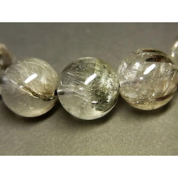 パワーストーン 天然石 大粒 プラチナルチル ルチルクォーツ 水晶 ブレスレット 13〜13.5mm PTRB52 【Felistone】の画像