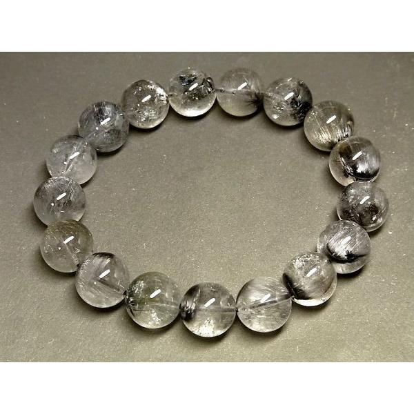 パワーストーン 天然石 プラチナルチル ルチルクォーツ 水晶 ブレスレット 12mm PTRB58 【Felistone】の画像