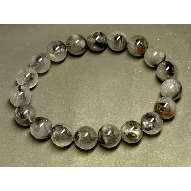 パワーストーン 天然石 プラチナルチル ルチルクォーツ 水晶 ブレスレット 10.5〜11mm PTRB95 【Felistone】の画像