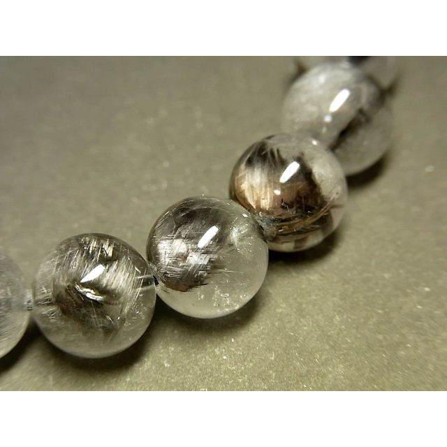 パワーストーン 天然石 プラチナルチル ルチルクォーツ 水晶 ブレスレット 10.5〜11mm PTRB95 【Felistone】の画像