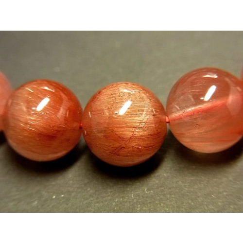 レッドルチル 水晶ブレスレット12mm レッドルチルクォーツ 天然石 