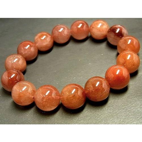 15mm+ 紅膠花水晶 レッドルチルクォーツ ブレスレット 天然石 レッドルチル 水晶ブレスレット 15mm レッドルチルクォーツ 天然石