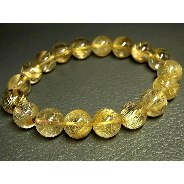 パワーストーン 天然石 高透明 タイチンルチル ルチルクォーツ 水晶ブレスレット 11〜11.5mm TRB1483 【Felistone】の画像