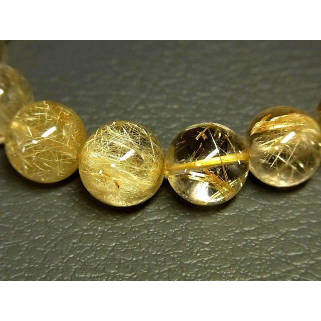 パワーストーン 天然石 高透明 タイチンルチル ルチルクォーツ 水晶ブレスレット 11〜11.5mm TRB1483 【Felistone】の画像