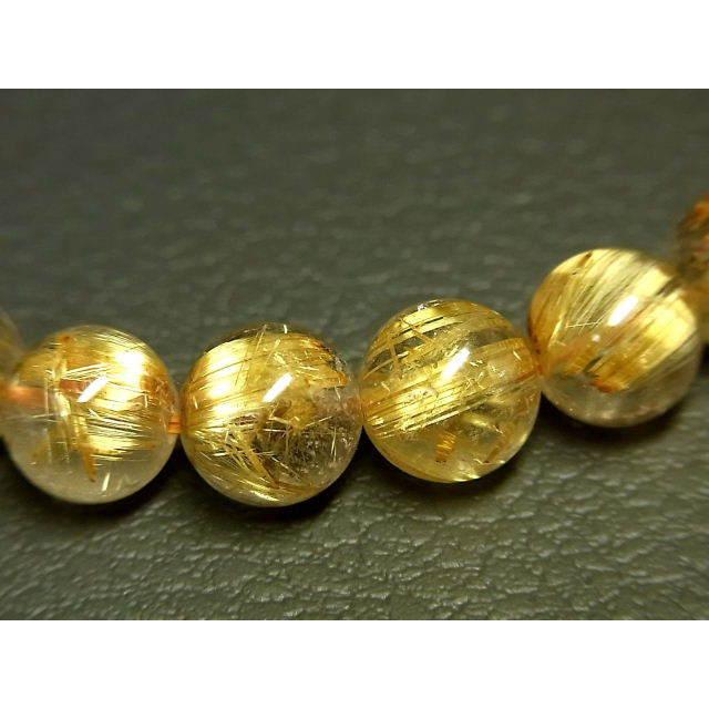 パワーストーン 天然石 最高級 タイチンルチル ルチルクォーツ 水晶ブレスレット 9〜9.5mm TRB1133 【Felistone】の画像
