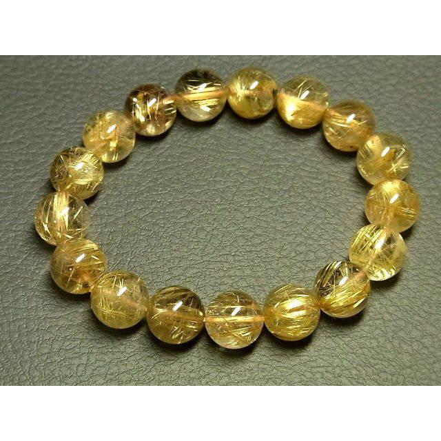 パワーストーン 天然石 極上 高透明 タイチンルチル ルチルクォーツ 水晶ブレスレット 12mm TRB1485 【Felistone】の画像