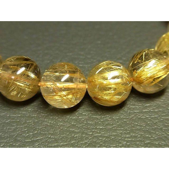 パワーストーン 天然石 極上 高透明 タイチンルチル ルチルクォーツ 水晶ブレスレット 12mm TRB1485 【Felistone】の画像