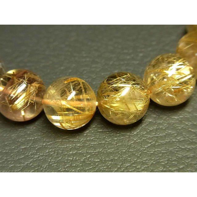 パワーストーン 天然石 極上 高透明 タイチンルチル ルチルクォーツ 水晶ブレスレット 12mm TRB1485 【Felistone】の画像