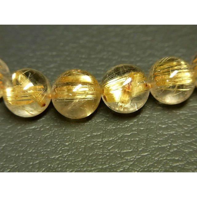 パワーストーン 天然石 最高級 高透明 タイチンルチル ルチルクォーツ 水晶ブレスレット 9.5〜10mm TRB1489 【Felistone】の画像